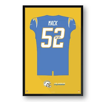 Khalil Mack Los Angeles Chargers 14" x 20" Home Jersey Framed Art Print
