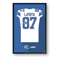 Sam LaPorta Detroit Lions 14" x 20" Away Jersey Framed Art Print