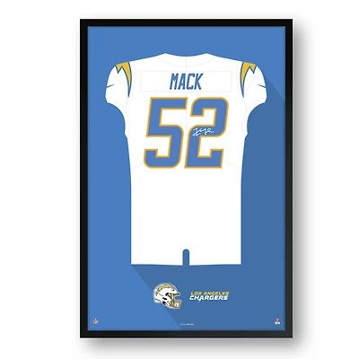 Khalil Mack Los Angeles Chargers 14" x 20" Away Jersey Framed Art Print