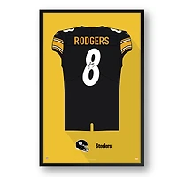 Aaron Rodgers Pittsburgh Steelers 14" x 20" Home Jersey Framed Art Print