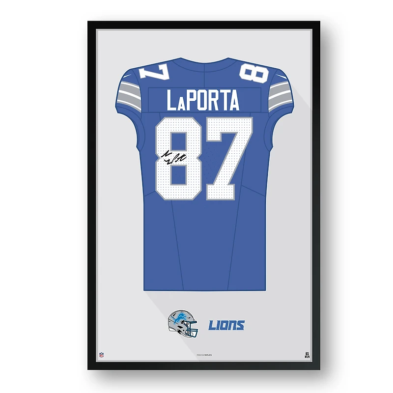 Sam LaPorta Detroit Lions 14" x 20" Home Jersey Framed Art Print