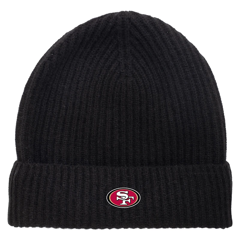 Unisex NAADAM Black San Francisco 49ers Cashmere Ribbed Cuffed Knit Hat