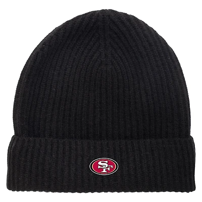 Unisex NAADAM Black San Francisco 49ers Cashmere Ribbed Cuffed Knit Hat