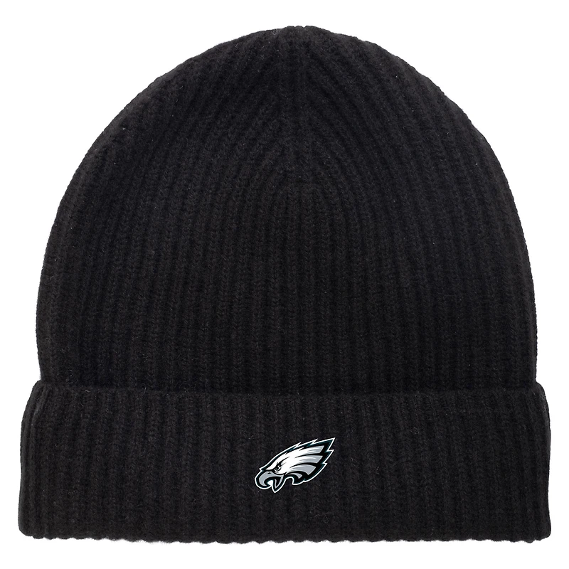 Unisex NAADAM Black Philadelphia Eagles Cashmere Ribbed Cuffed Knit Hat