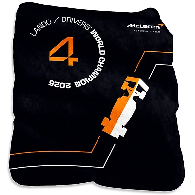 Lando Norris McLaren F1 Team 2025 Drivers' World Champion 50'' x 60'' Jersey Silk Touch Throw Plush Blanket