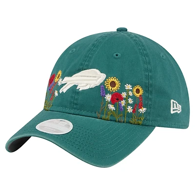 Women's New Era  Green Buffalo Bills Wildflower 9TWENTY Adjustable Hat
