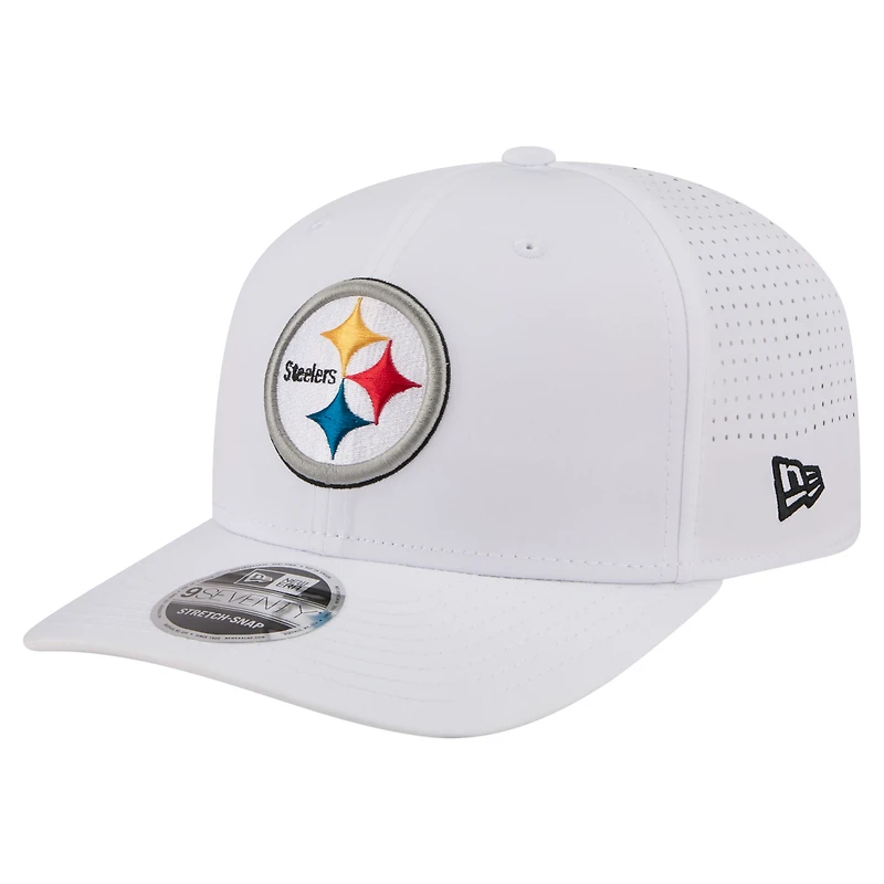 Men's New Era White Pittsburgh Steelers Name Plate 9SEVENTY Adjustable Hat