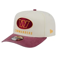 Men's New Era  Cream/Burgundy Washington Commanders Washed A-Frame 9FIFTY Snapback Hat