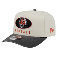 Men's New Era  Cream/Black Cincinnati Bengals Washed A-Frame 9FIFTY Snapback Hat