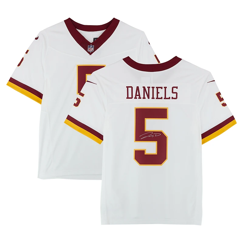 Jayden Daniels Washington Commanders Autographed White Nike 2025 Alternate Vapor Fuse Limited Jersey