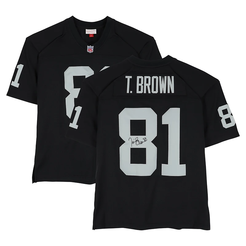 Tim Brown Oakland Raiders Autographed Black Mitchell & Ness 1997 Legacy Jersey