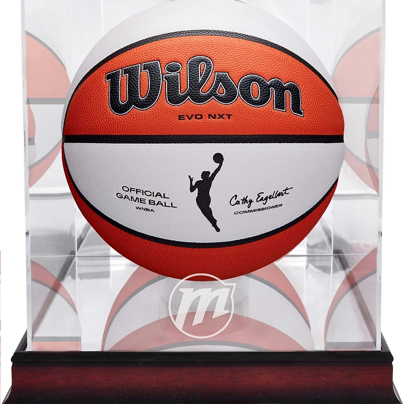 Phoenix Mercury Mahogany Team Logo Basketball Display Case with Mirrored Back