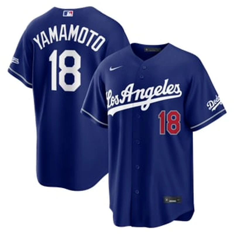 Men's Nike Yoshinobu Yamamoto Royal Los Angeles Dodgers Alternate Stadium Jersey