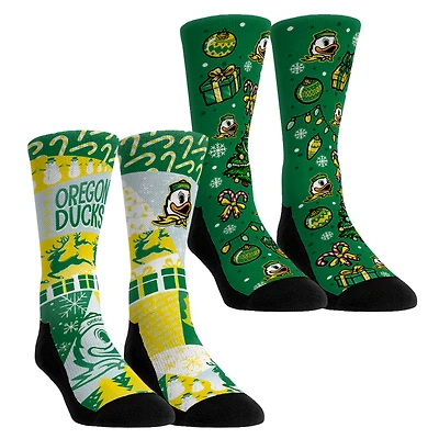Youth Rock Em Socks Oregon Ducks Holiday Remix Crew Socks Two-Pack