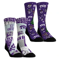 Youth Rock Em Socks TCU Horned Frogs Holiday Remix Crew Socks Two-Pack