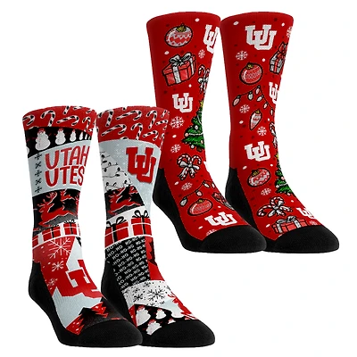 Youth Rock Em Socks Utah Utes Holiday Remix Crew Socks Two-Pack