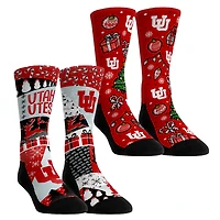 Youth Rock Em Socks Utah Utes Holiday Remix Crew Socks Two-Pack