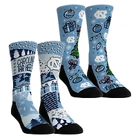 Youth Rock Em Socks North Carolina Tar Heels Holiday Remix Crew Socks Two-Pack