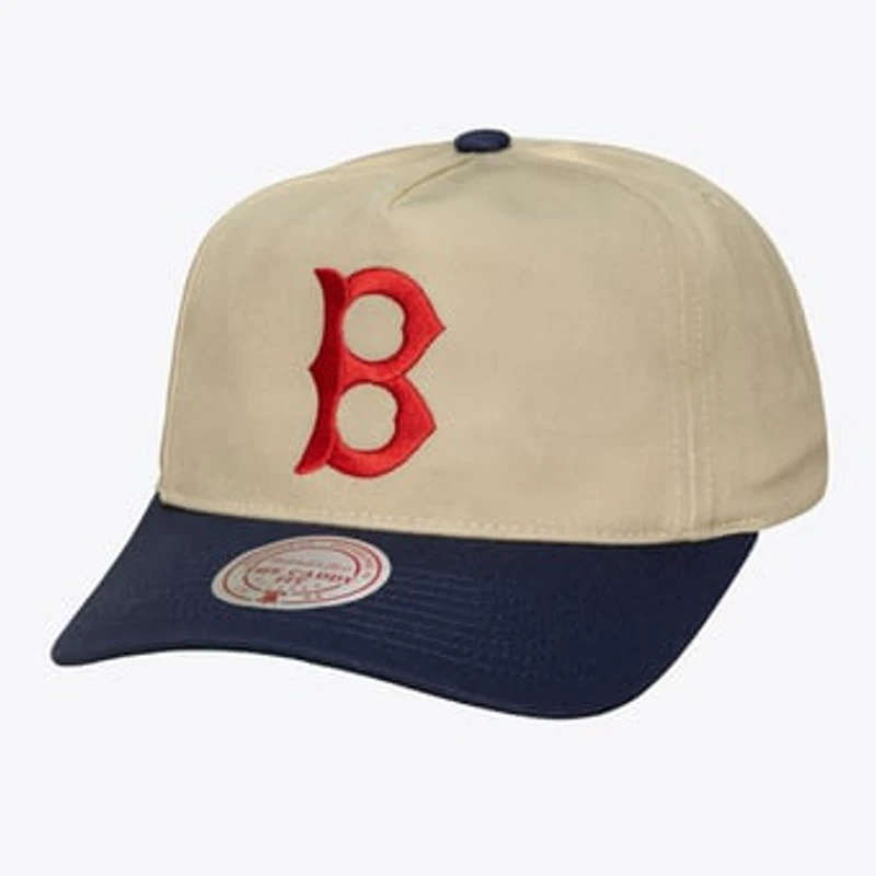 Men's Mitchell & Ness Cream Boston Red Sox Retro Roots Cooperstown Snapback Hat