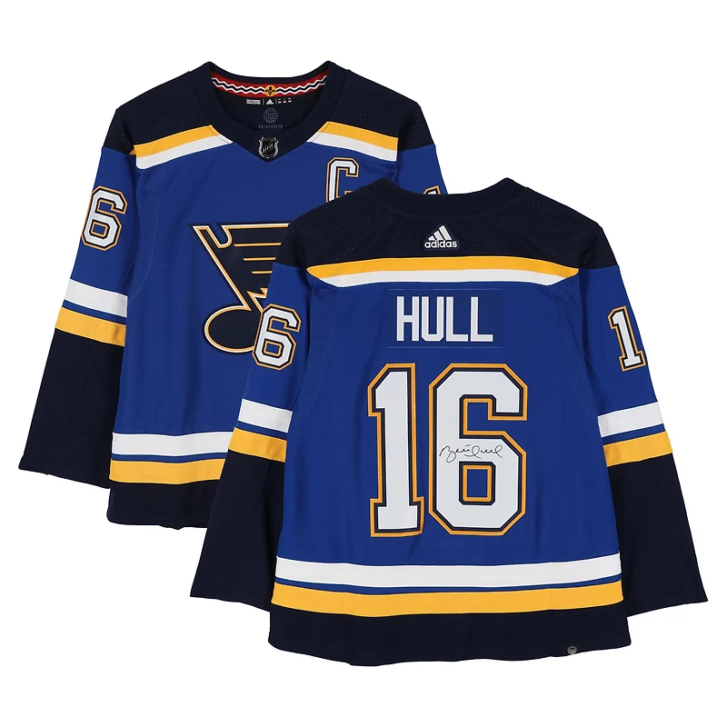 Brett Hull St. Louis Blues Autographed Blue adidas Jersey
