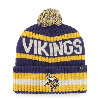 Men's '47  Purple Minnesota Vikings Bering Cuffed Knit Hat with Pom
