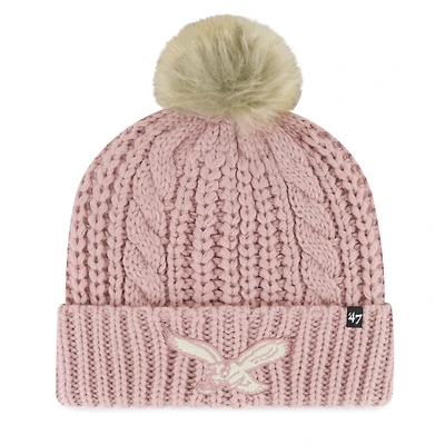 Women's '47 Dusty Rose Philadelphia Eagles Meeko Cuffed Knit Hat with Pom