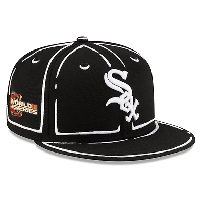 Unisex New Era x Joshua Vides Black Chicago White Sox Outline 59FIFTY Fitted Hat