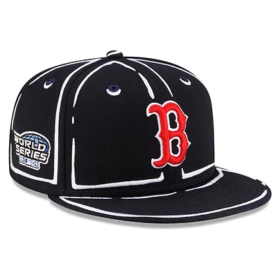 Unisex New Era x Joshua Vides Navy Boston Red Sox Outline 59FIFTY Fitted Hat