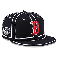 Unisex New Era x Joshua Vides Navy Boston Red Sox Outline 59FIFTY Fitted Hat