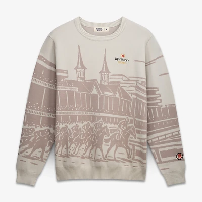 Men's Barstool Golf Cream Kentucky Derby Vintage Tri-Blend Sweater