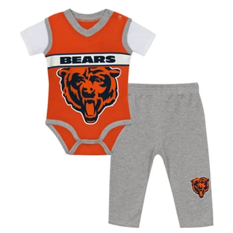 Infant Outerstuff  Orange/Heather Gray Chicago Bears Two-Piece Jersey Bodysuit & Pants Set