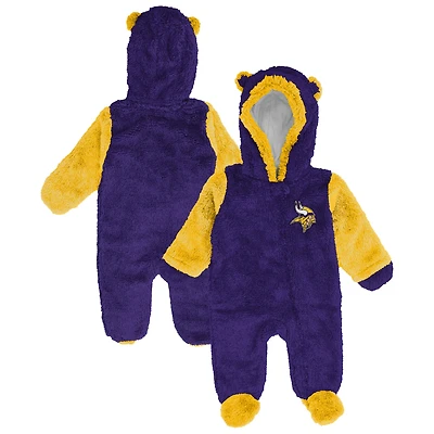 Newborn Outerstuff Purple Minnesota Vikings Teddy Fleece Bunting Full-Zip Sleeper
