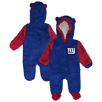 Newborn Outerstuff  Royal New York Giants Teddy Fleece Bunting Full-Zip Sleeper