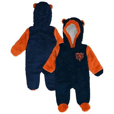 Newborn Outerstuff Navy Chicago Bears Teddy Fleece Bunting Full-Zip Sleeper