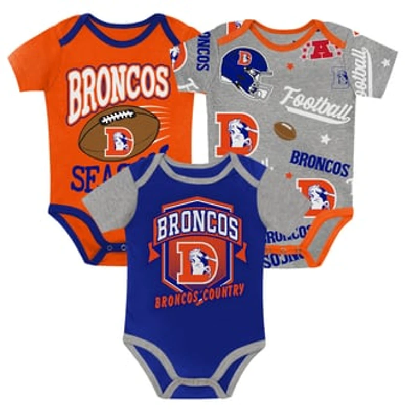 Newborn Outerstuff Denver Broncos First Round Pick Three-Piece Bodysuit Set