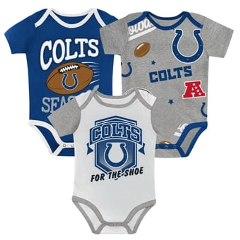 Newborn Outerstuff  Indianapolis Colts First Round Pick Three-Piece Bodysuit Set