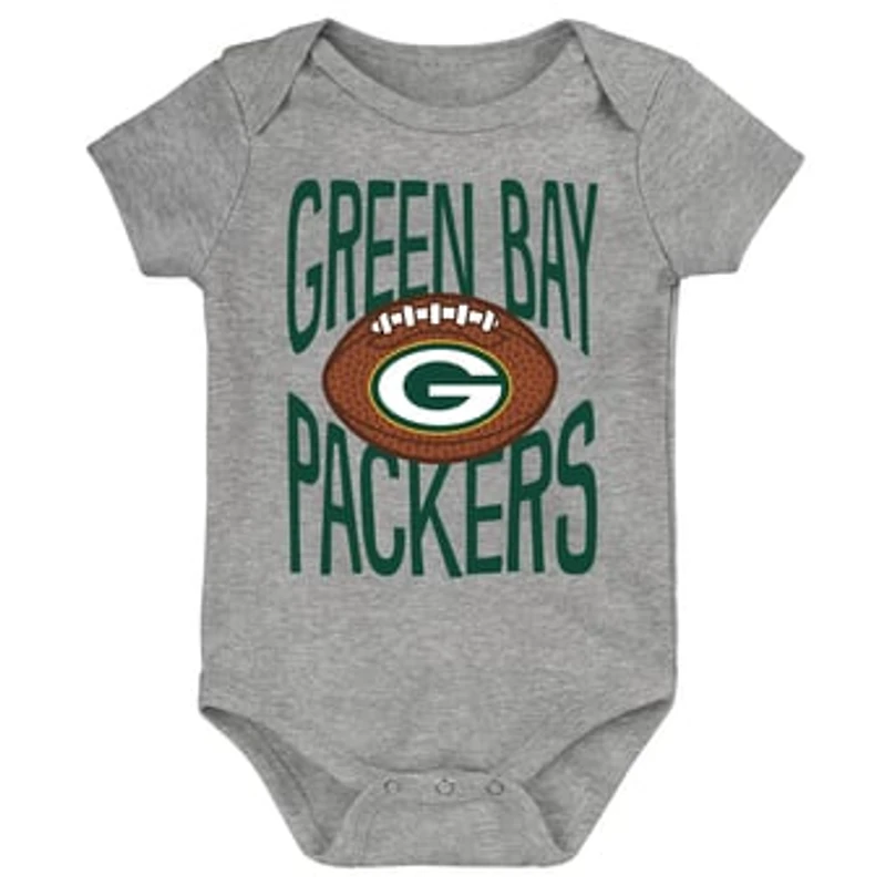 Newborn Outerstuff Gray Green Bay Packers For the Ball Bodysuit