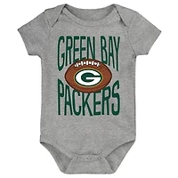 Newborn Outerstuff  Gray Green Bay Packers For the Ball Bodysuit