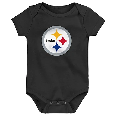 Newborn Outerstuff Black Pittsburgh Steelers Primary Logo Bodysuit
