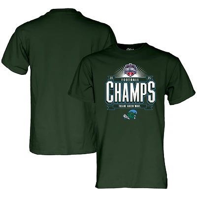 Unisex Blue 84  Green Tulane Green Wave 2025 The American Football Champions Locker Room T-Shirt