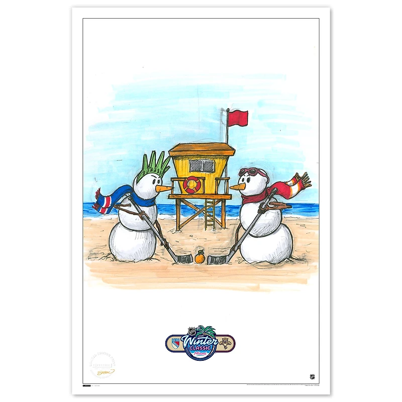 New York Rangers vs. Florida Panthers 2026 NHL Winter Classic 24" x 36" Sketch Fine Art Print - Limited Edition of 50