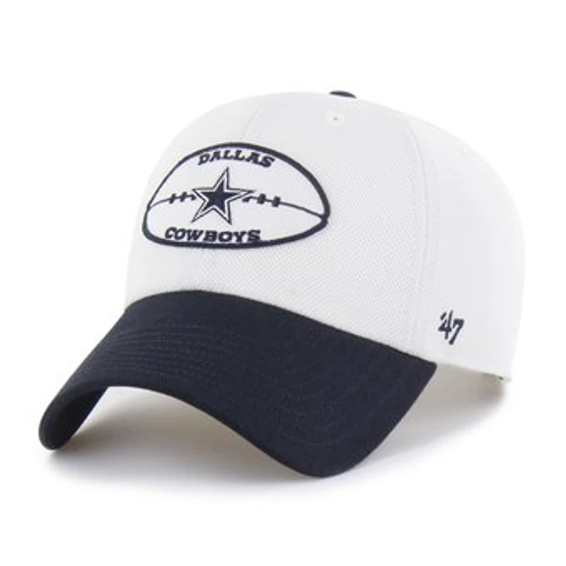 Men's '47 Cream/Navy Dallas Cowboys Pique Patch Clean Up Adjustable Hat