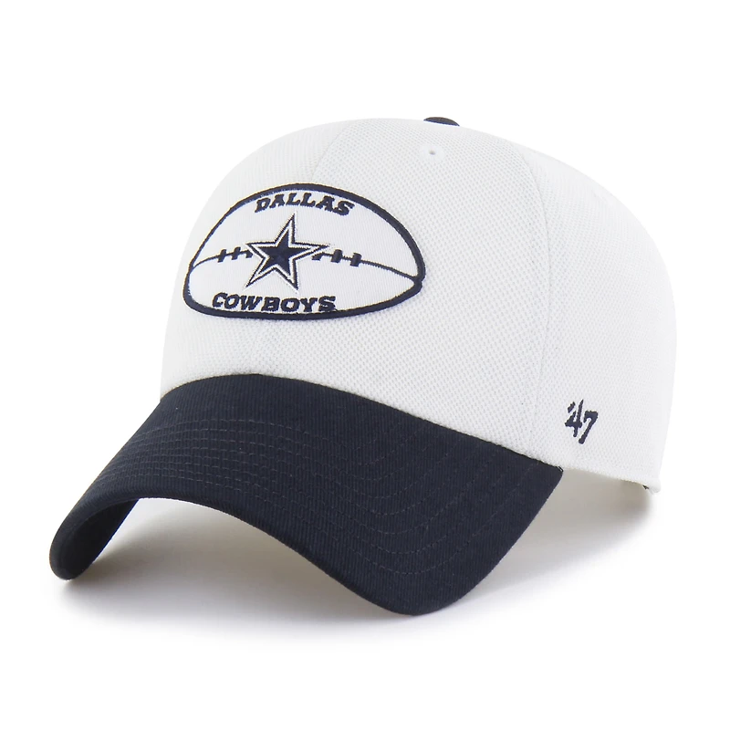 Men's '47 Cream/Navy Dallas Cowboys Pique Patch Clean Up Adjustable Hat