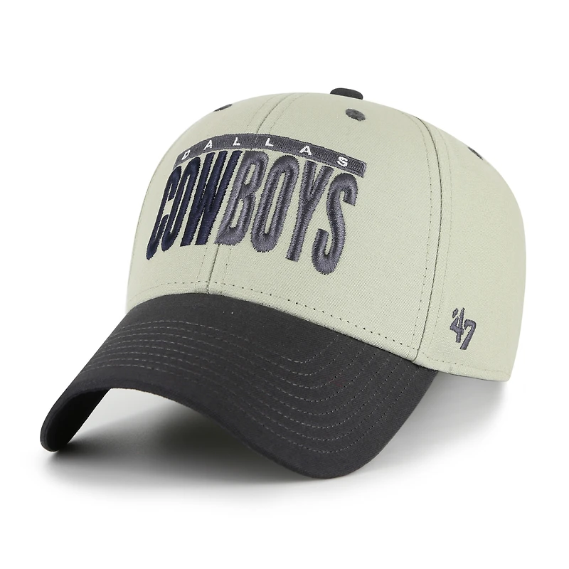 Men's '47 Gray/Black Dallas Cowboys Half Block Text MVP Adjustable Hat
