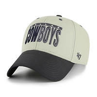 Men's '47 Gray/Black Dallas Cowboys Half Block Text MVP Adjustable Hat