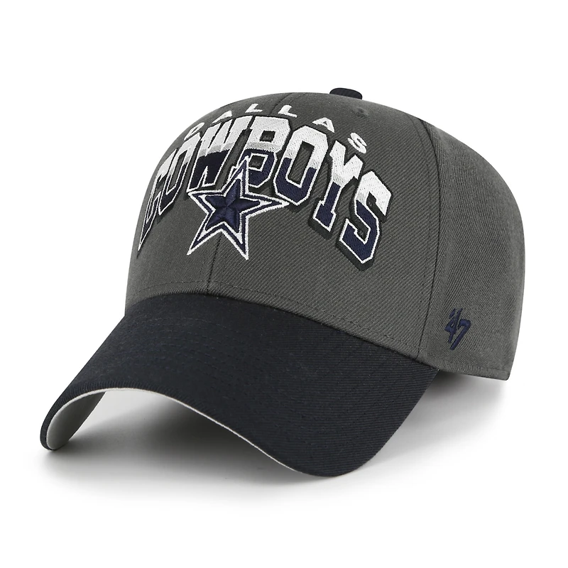 Men's '47 Charcoal Dallas Cowboys Split Block MVP Adjustable Hat