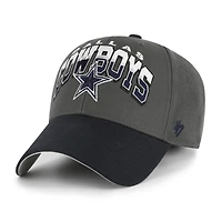 Men's '47 Charcoal Dallas Cowboys Split Block MVP Adjustable Hat
