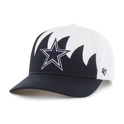 Men's '47 White/Navy Dallas Cowboys Jagged Hitch Adjustable Hat