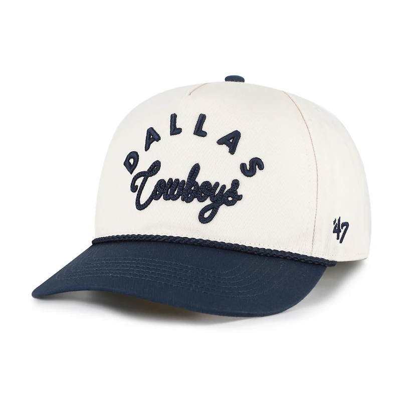 Women's '47 Natural/Navy Dallas Cowboys Rope Script Hitch Adjustable Hat