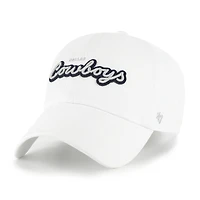 Women's '47  White Dallas Cowboys Trendy Script Clean Up Adjustable Hat